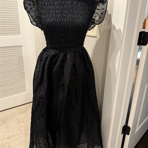 En Saison Black Ruched Smocked Midi Dress - Picture 8 of 8